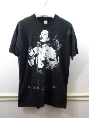 Vintage 90's Billie Holiday NYC '49  Gear Inc L Single Stitch Herman Leonard